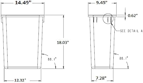 Hardware Resources CAN-35 Plastic 35 Quart Waste Container, Black