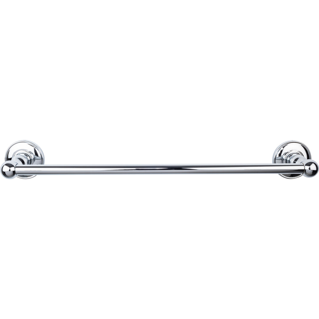 Top Knobs - Edwardian Bath Towel Bar Single - Plain Bplates 18" Polished Chrome