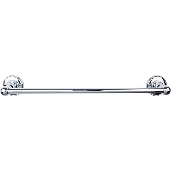 Top Knobs - Edwardian Bath Towel Bar Single - Plain Bplates 18" Polished Chrome
