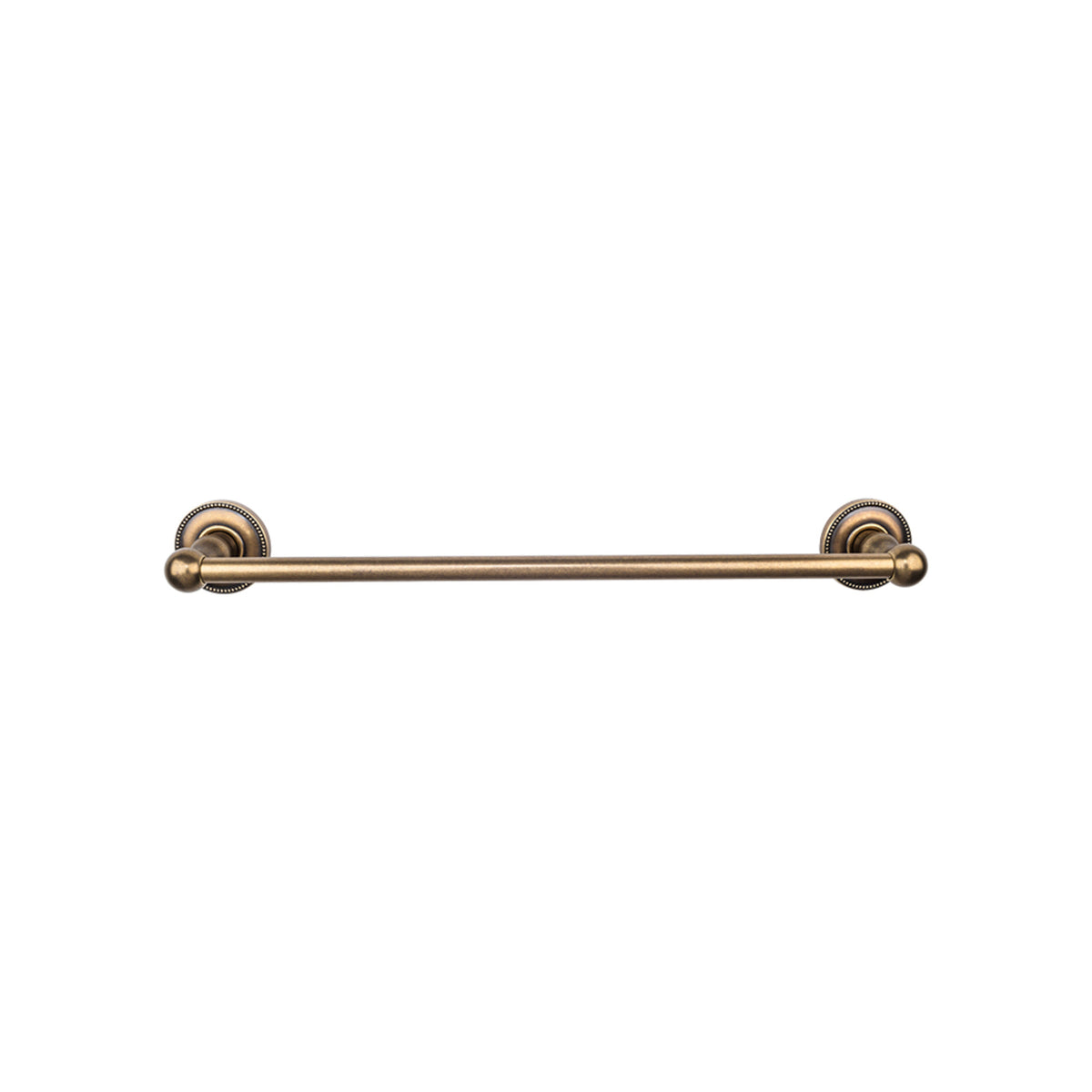Top Knobs - Edwardian Bath Towel Bar Single - Beaded Bplates 30" German Bronze
