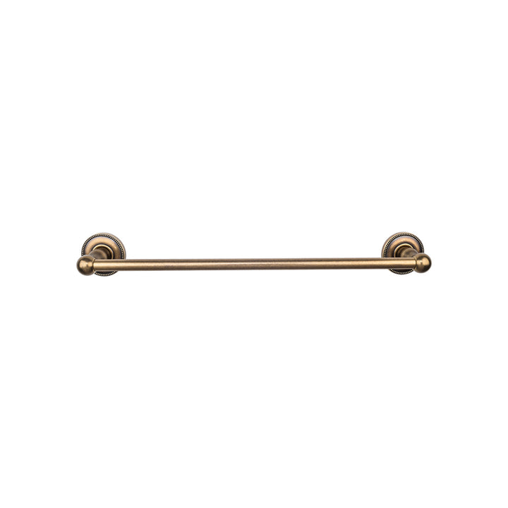 Top Knobs - Edwardian Bath Towel Bar Single - Beaded Bplates 30" German Bronze