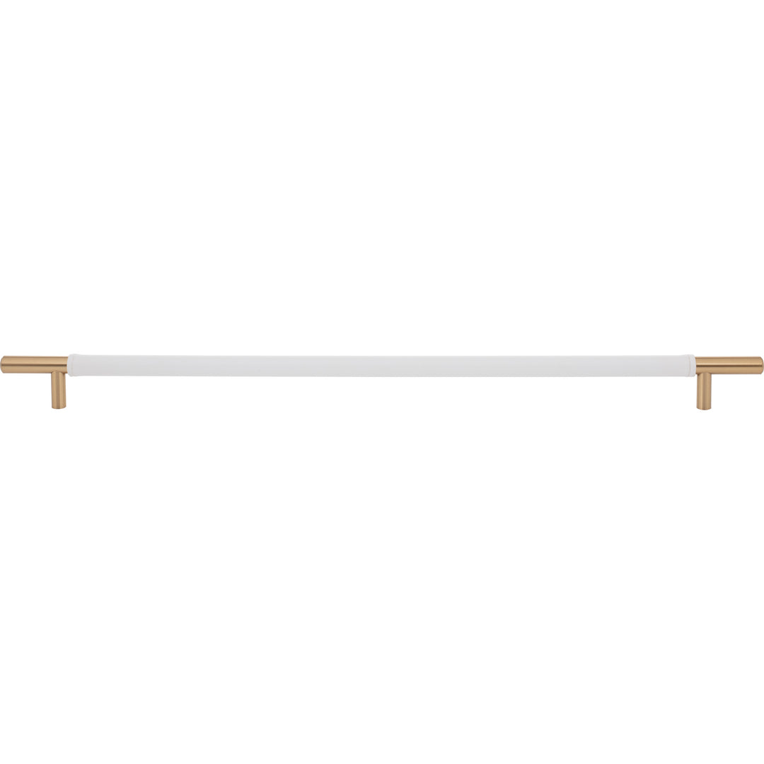 Atlas - Zanzibar White Appliance Pull Leathers Warm Brass