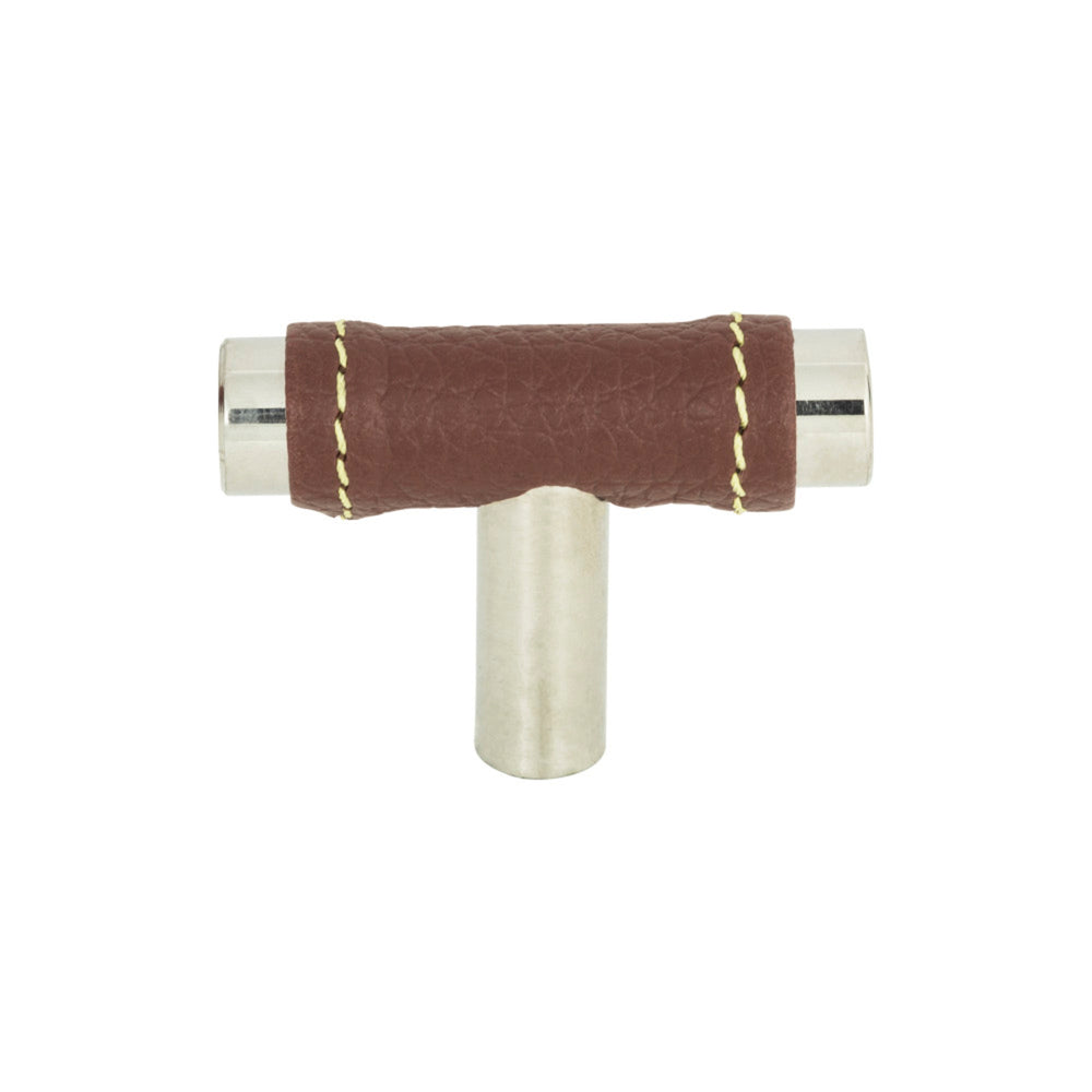 Atlas - Zanzibar Brown Leather Knobs Polished Chrome