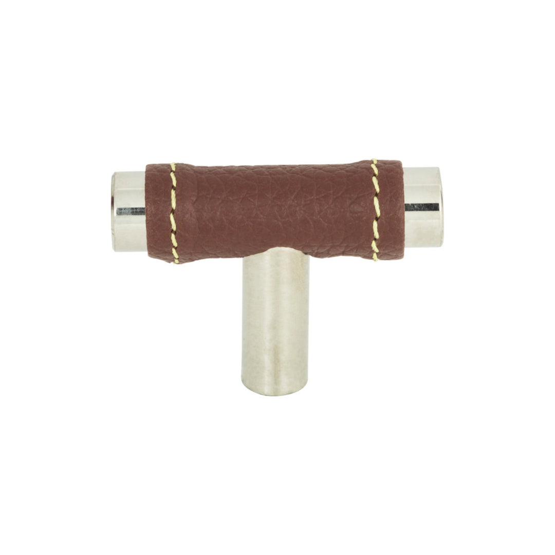 Atlas - Zanzibar Brown Leather Knobs Polished Chrome