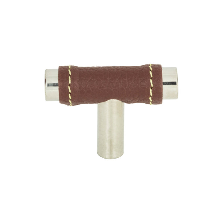 Atlas - Zanzibar Brown Leather Knobs Polished Chrome
