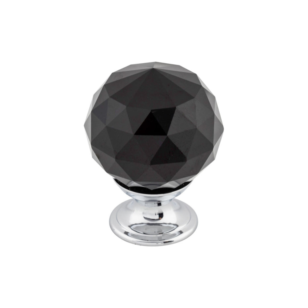Top Knobs - Black Crystal Round Knobs 1 3/8" Polished Chrome