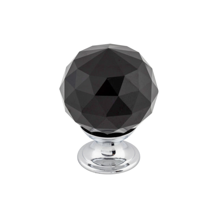 Top Knobs - Black Crystal Round Knobs 1 3/8" Polished Chrome