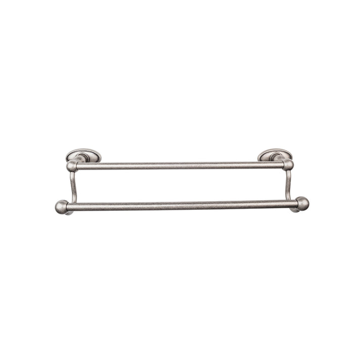 Top Knobs - Edwardian Bath Towel Bar Double - Oval Backplates 30" Antique Pewter