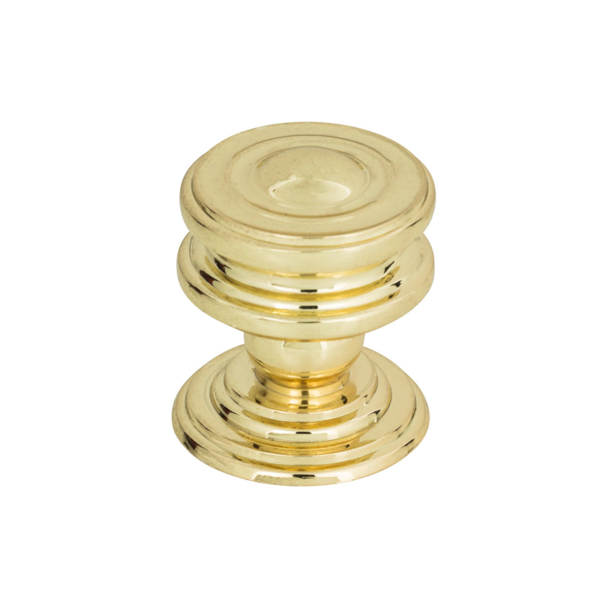 Atlas Campaign Round Knob in Polished Brass