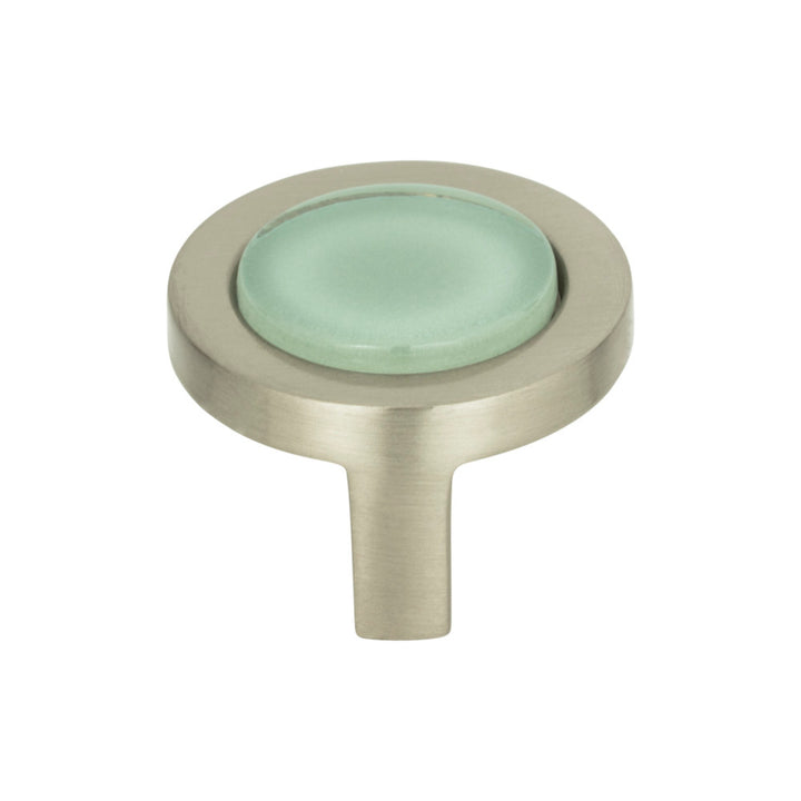 Atlas - Spa Green Round Knobs Brushed Nickel