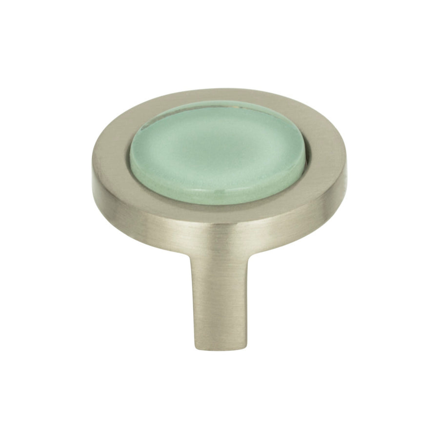 Atlas - Spa Green Round Knobs Brushed Nickel