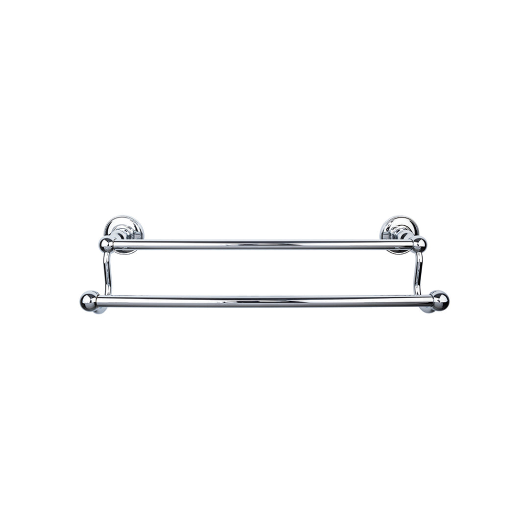 Top Knobs - Edwardian Bath Towel Bar Double - Plain Bplates 30" Polished Chrome