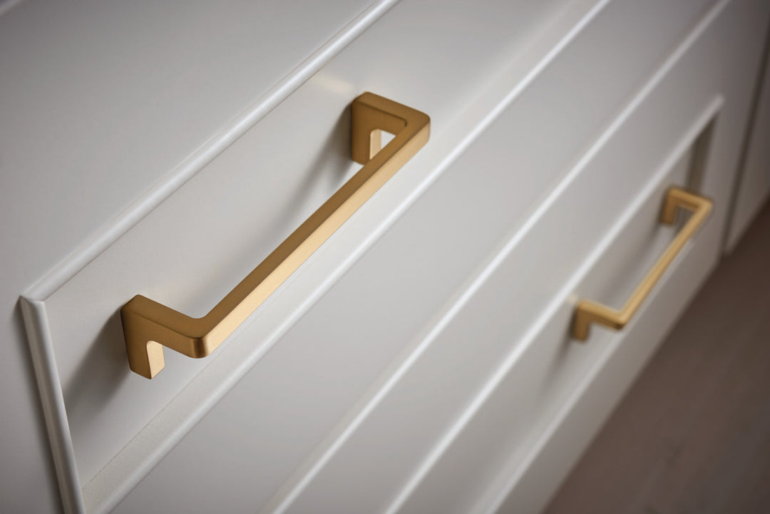 Atlas Logan Bar Pull, Warm Brass, room setting