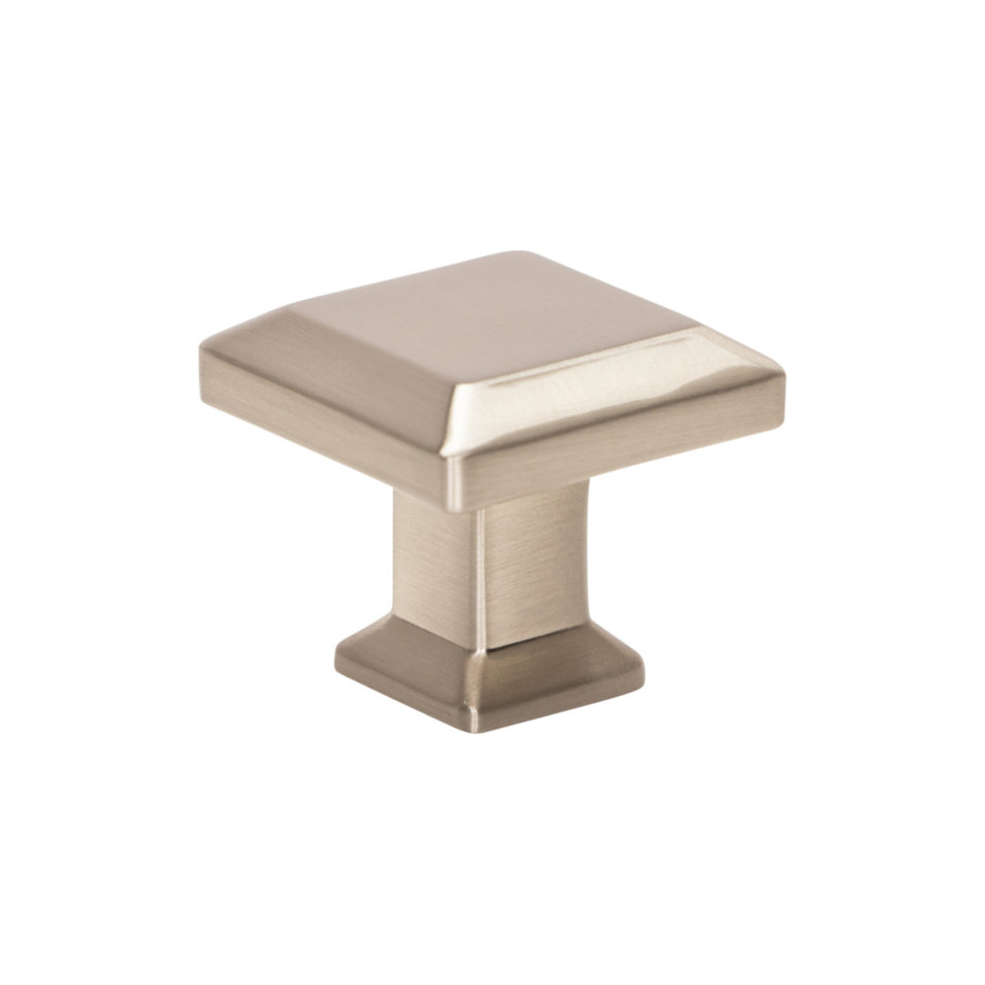 Atlas Sweetbriar Lane Length Square Knob, Brushed Nickel, angle 2