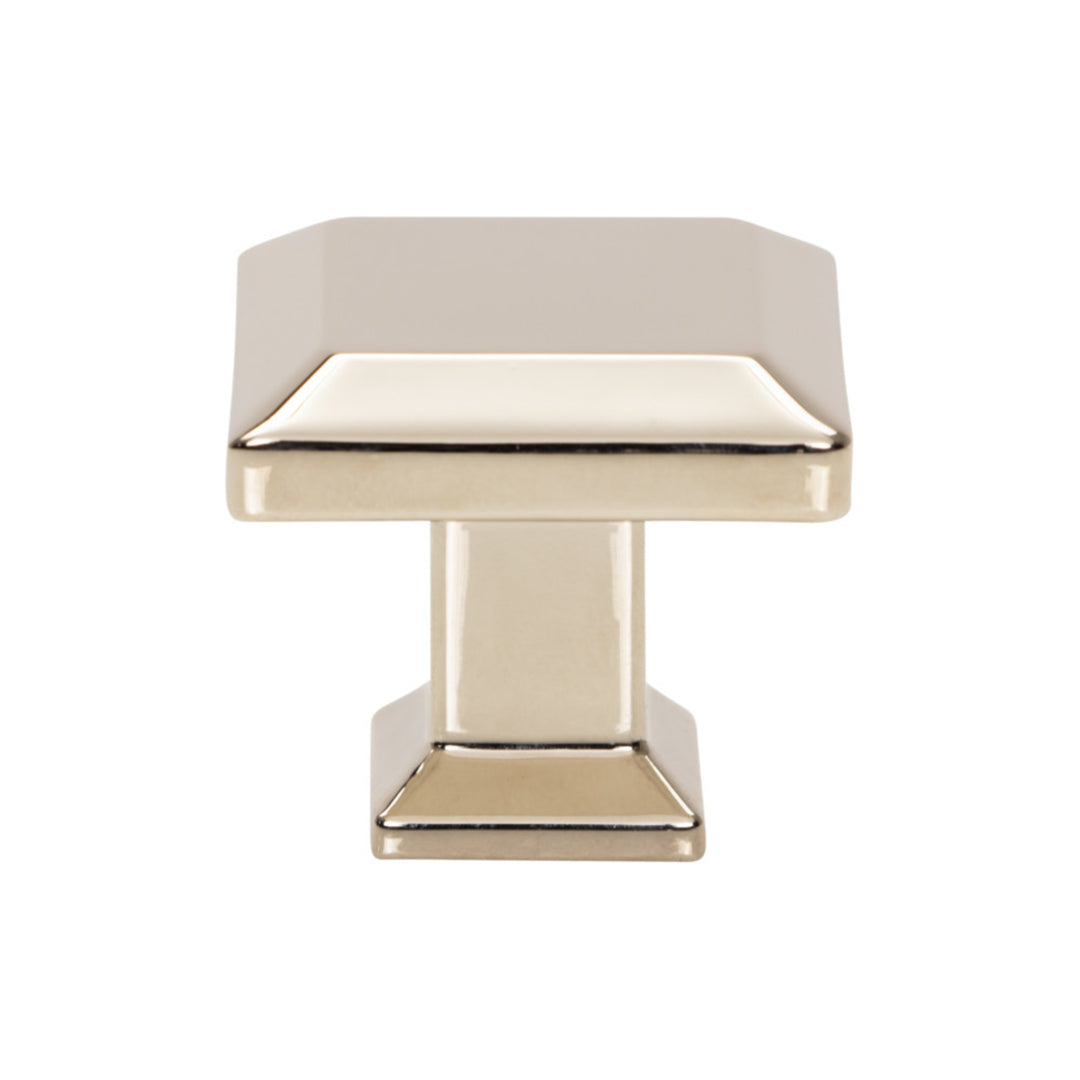 Atlas Sweetbriar Lane Length Square Knob, Polished Nickel, angle 2