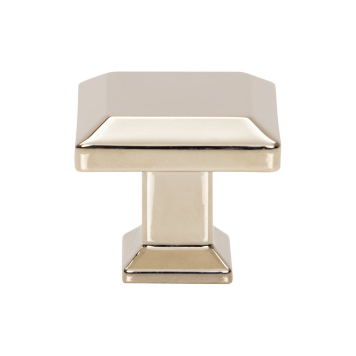 Atlas Sweetbriar Lane Length Square Knob, Polished Nickel, angle 2