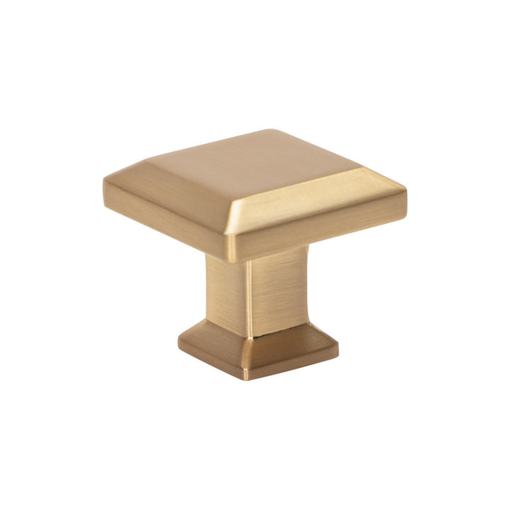 Atlas Sweetbriar Lane Length Square Knob, Warm Brass, angle 2