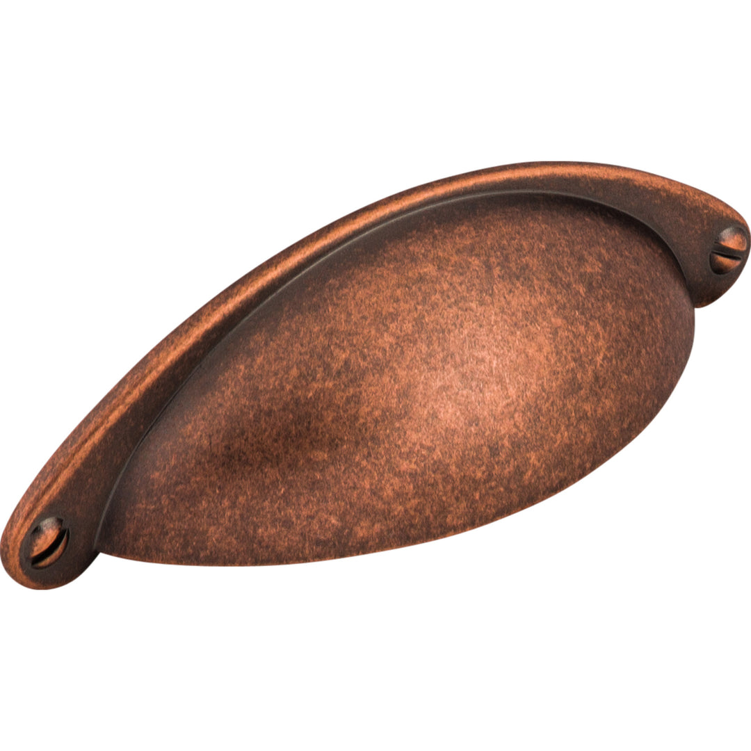 Top Knobs Arendal Cup Pull, Antique Copper, angle 2