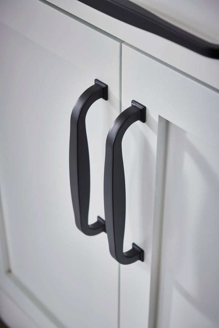 Top Knobs Contour Appliance Pull, Flat Black, room setting