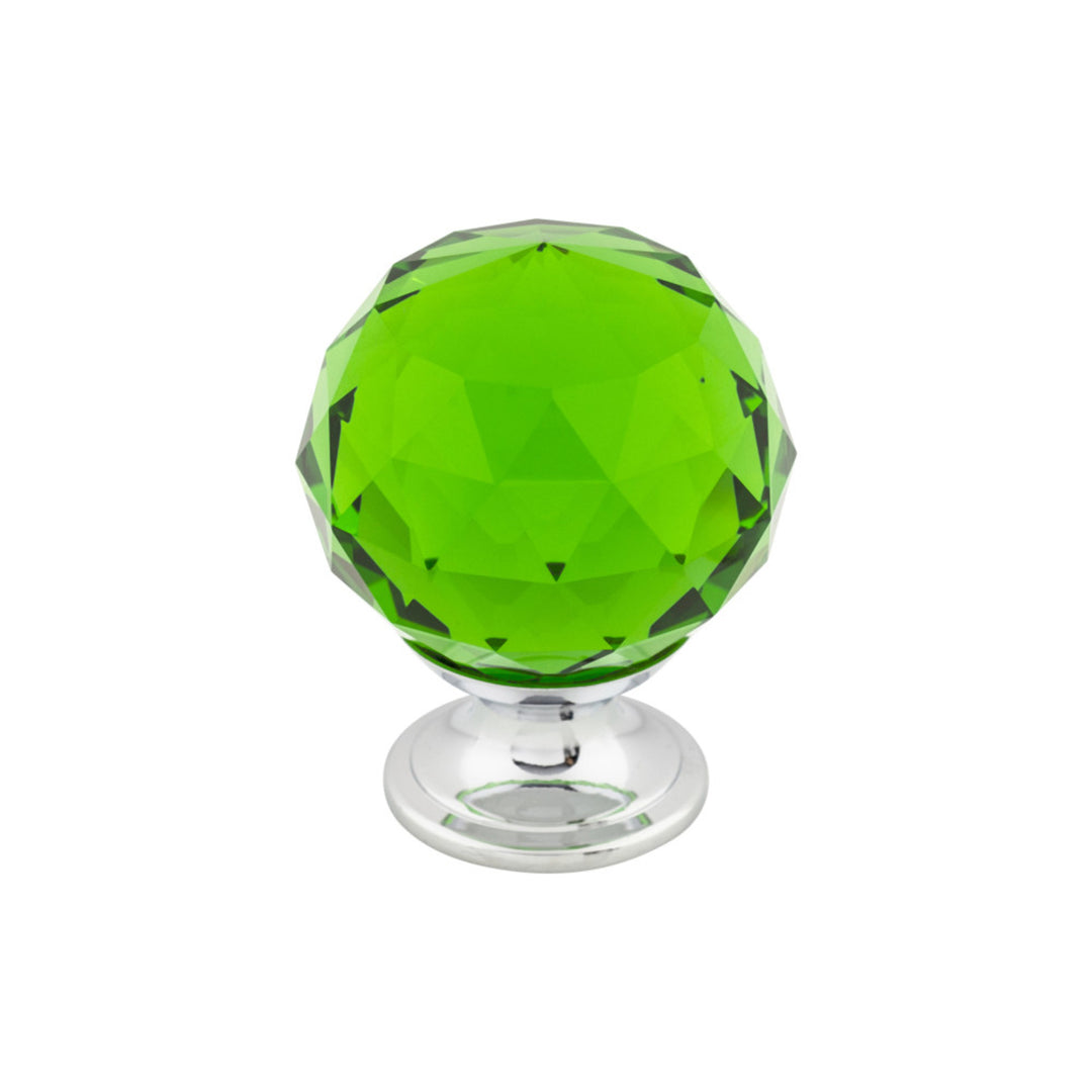 Top Knobs - Green Crystal Round Knobs 1 3/8" Polished Chrome