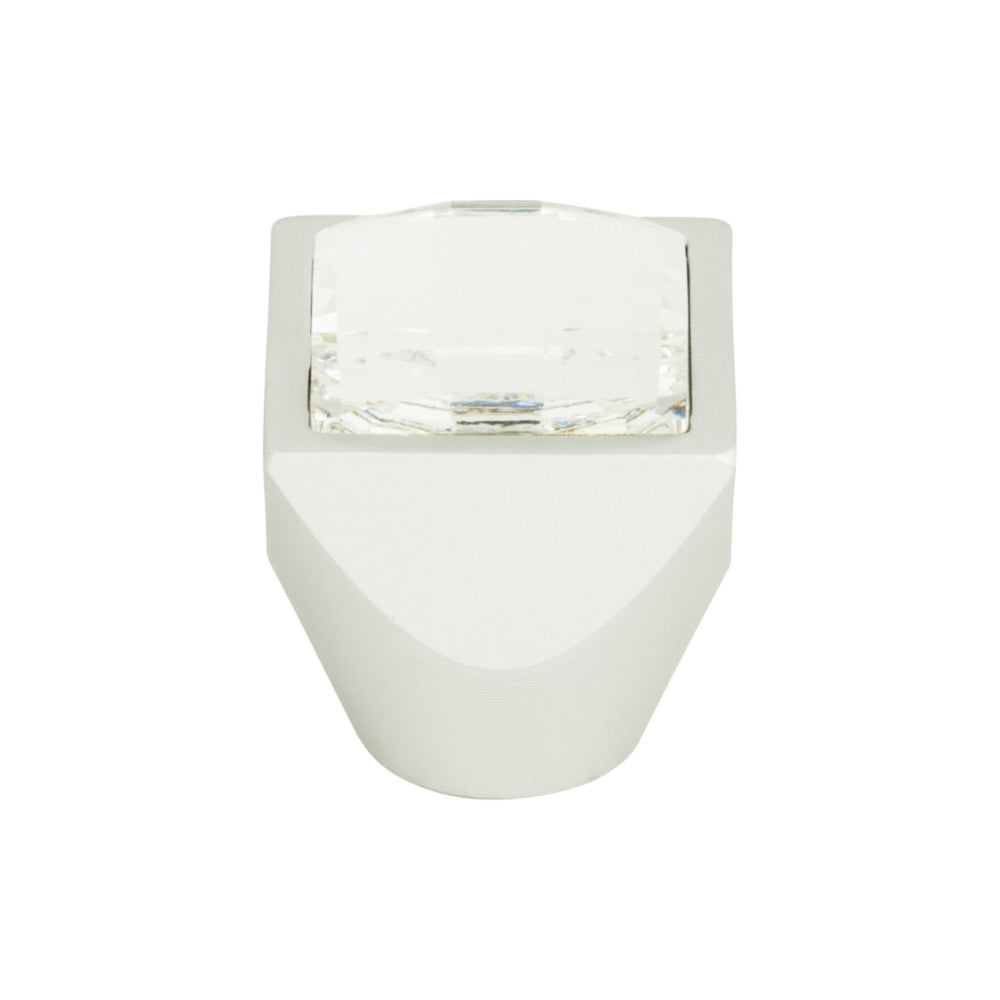 Atlas - Crystal Large Square Knobs 1" Matte Chrome