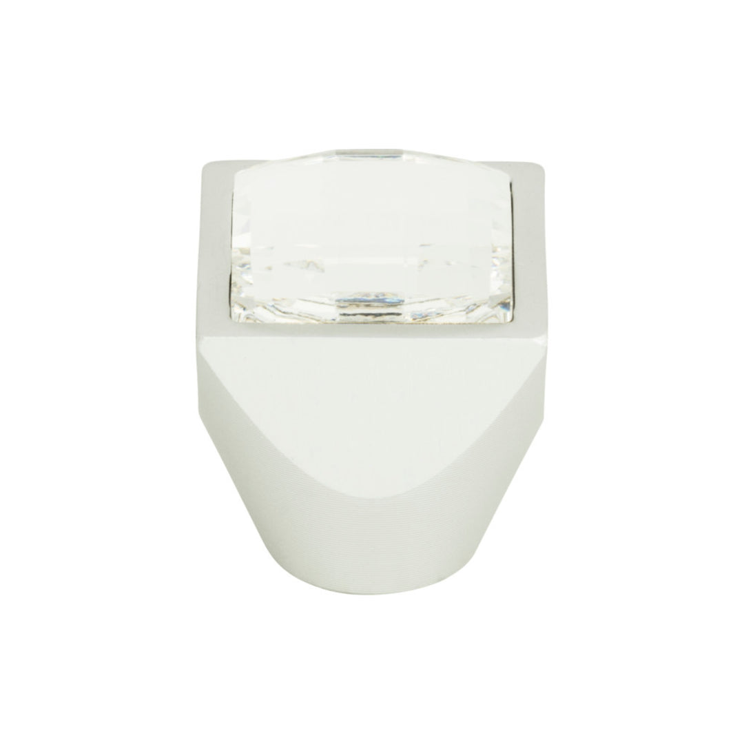 Atlas - Crystal Large Square Knobs 1" Matte Chrome