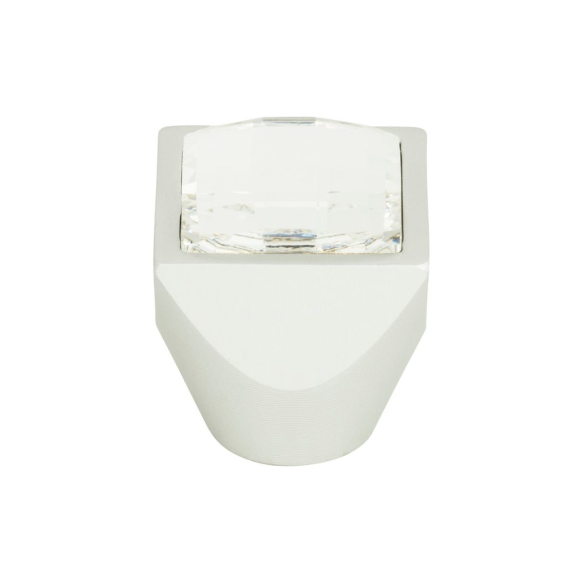 Atlas - Crystal Large Square Knobs 1" Matte Chrome