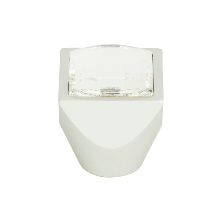 Atlas - Crystal Large Square Knobs 1" Matte Chrome