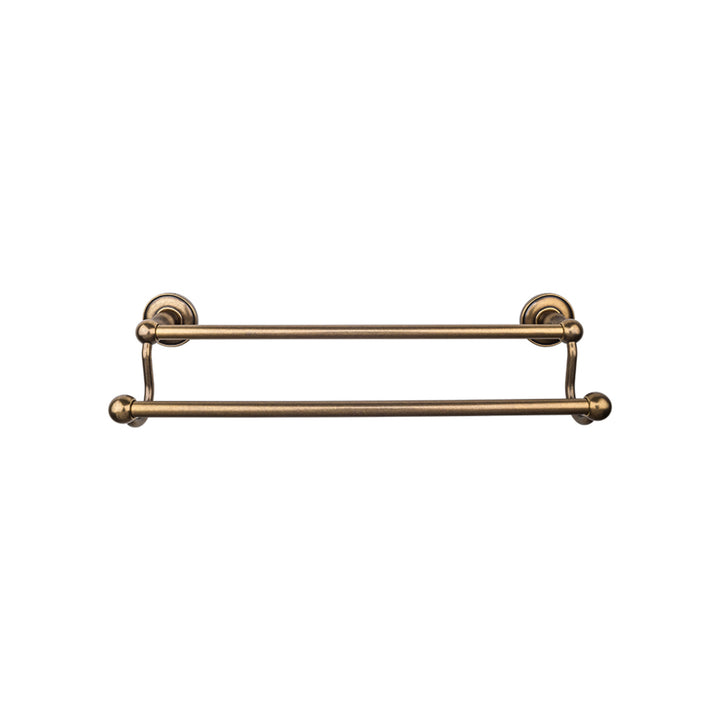 Top Knobs - Edwardian Bath Towel Bar Double - Plain Bplates 24" German Bronze