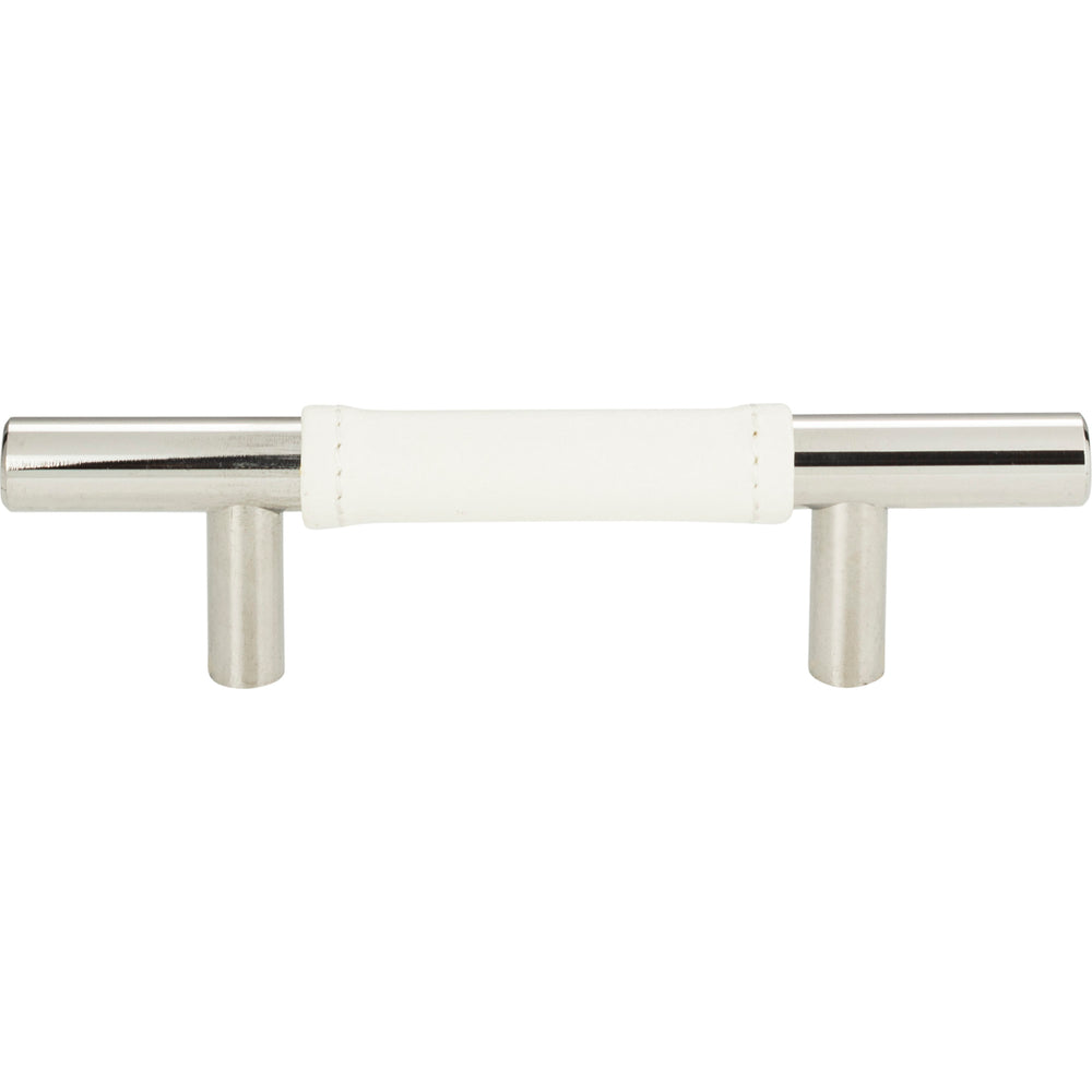Atlas - Zanzibar White Leather Pulls 3" Polished Chrome