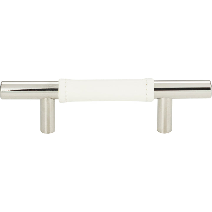 Atlas - Zanzibar White Leather Pulls 3" Polished Chrome
