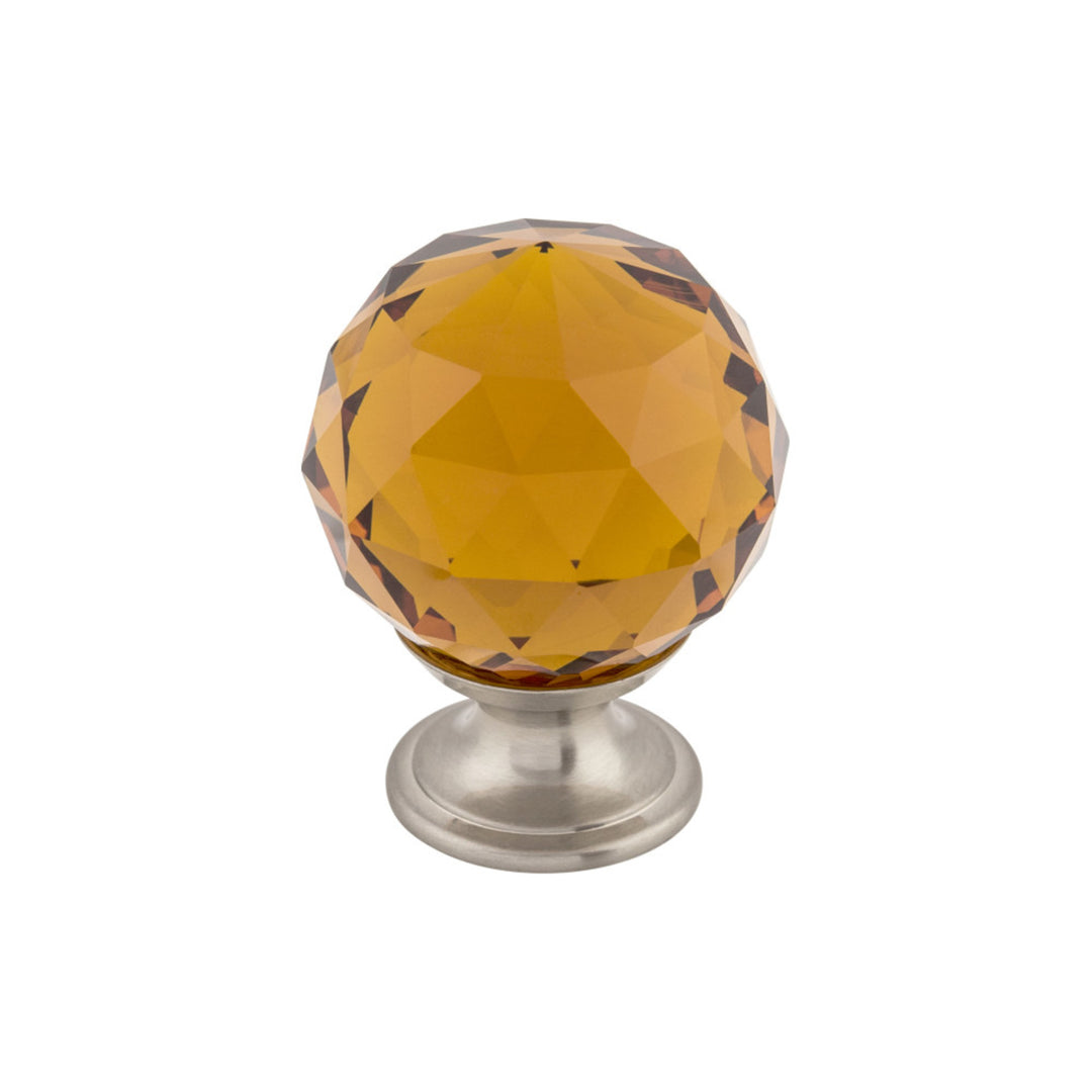 Top Knobs - Wine Crystal Round Knobs 1 3/8" Brushed Satin Nickel