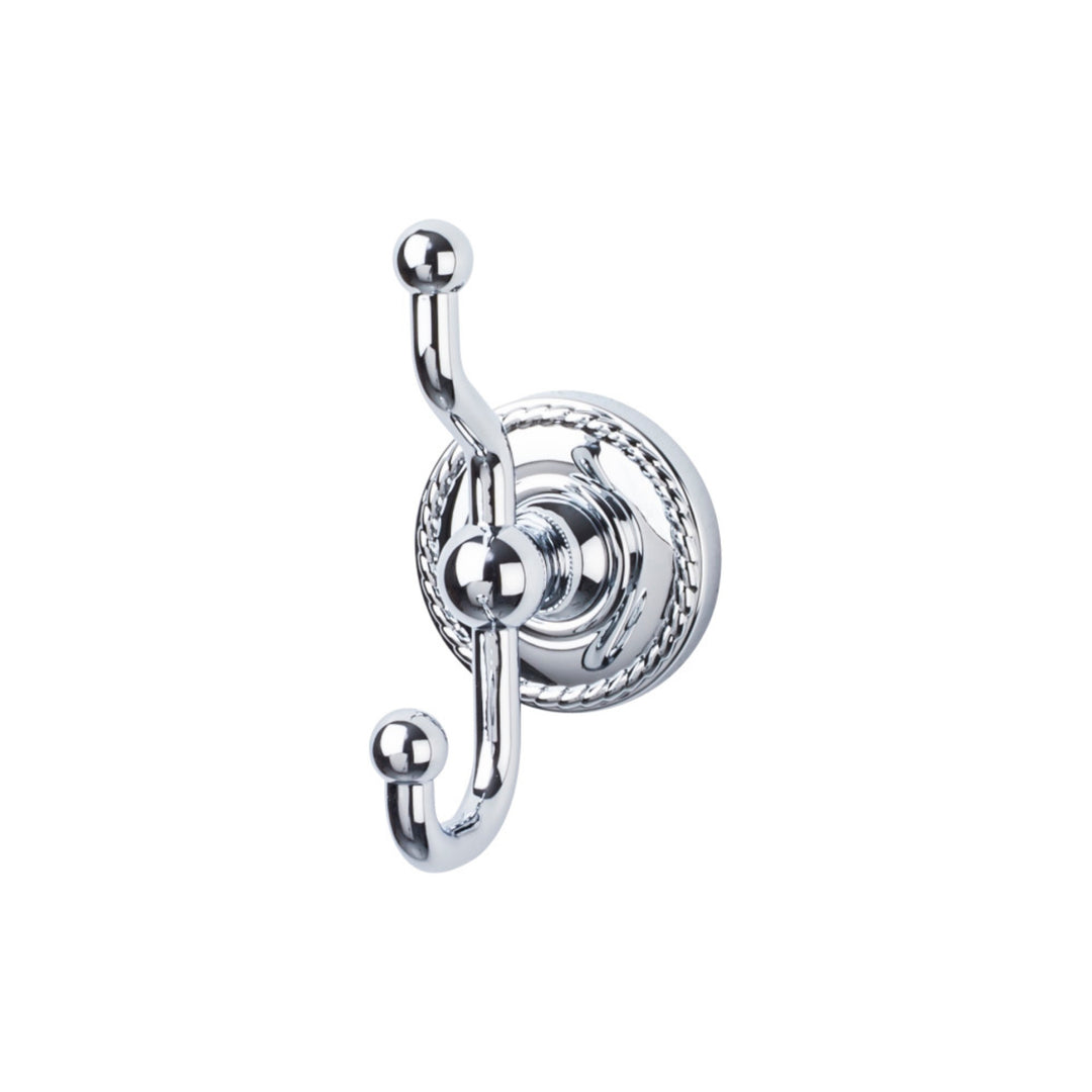 Top Knobs - Edwardian Bath Double Hook Rope Backplates Polished Chrome