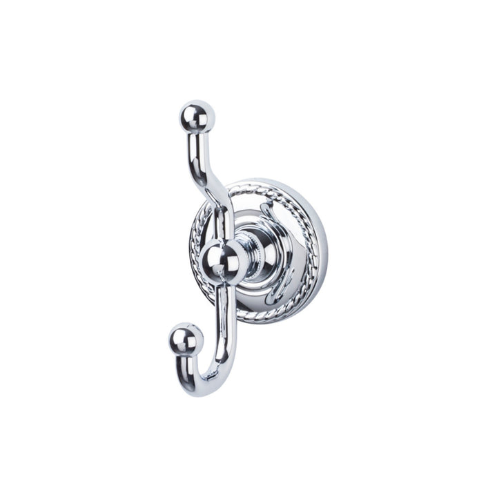 Top Knobs - Edwardian Bath Double Hook Rope Backplates Polished Chrome