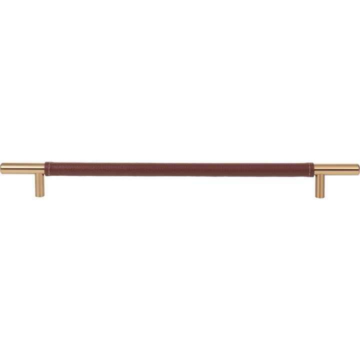 Atlas - Zanzibar Brown Leather Pulls 11 5/16" Warm Brass