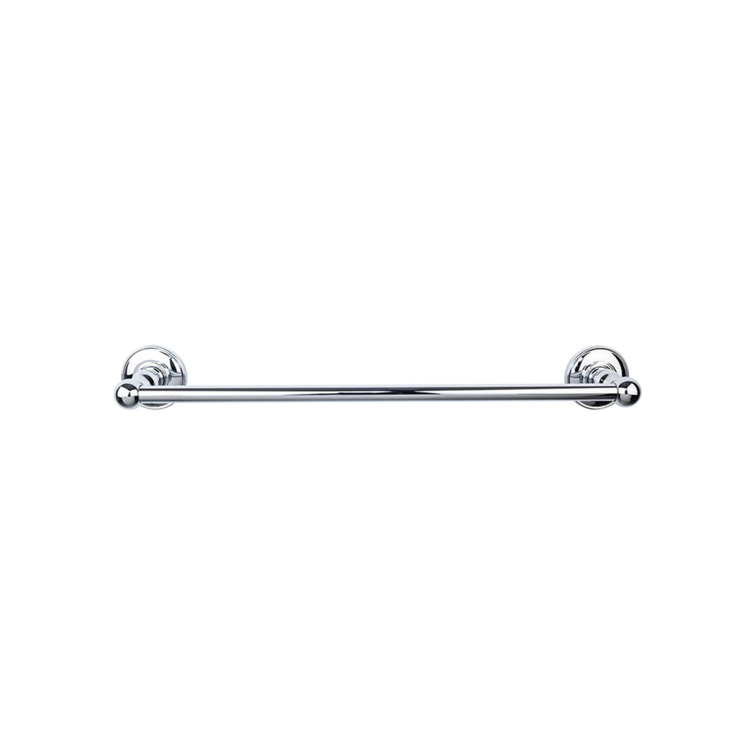 Top Knobs - Edwardian Bath Towel Bar Single - Plain Bplates 24" Polished Chrome