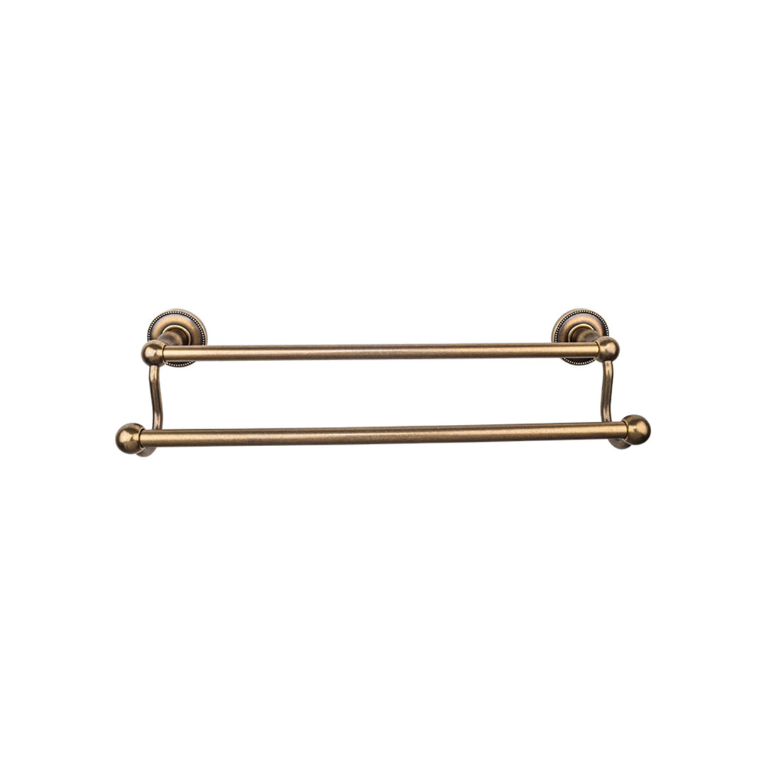 Top Knobs - Edwardian Bath Towel Bar Double - Beaded Bplates 30" German Bronze