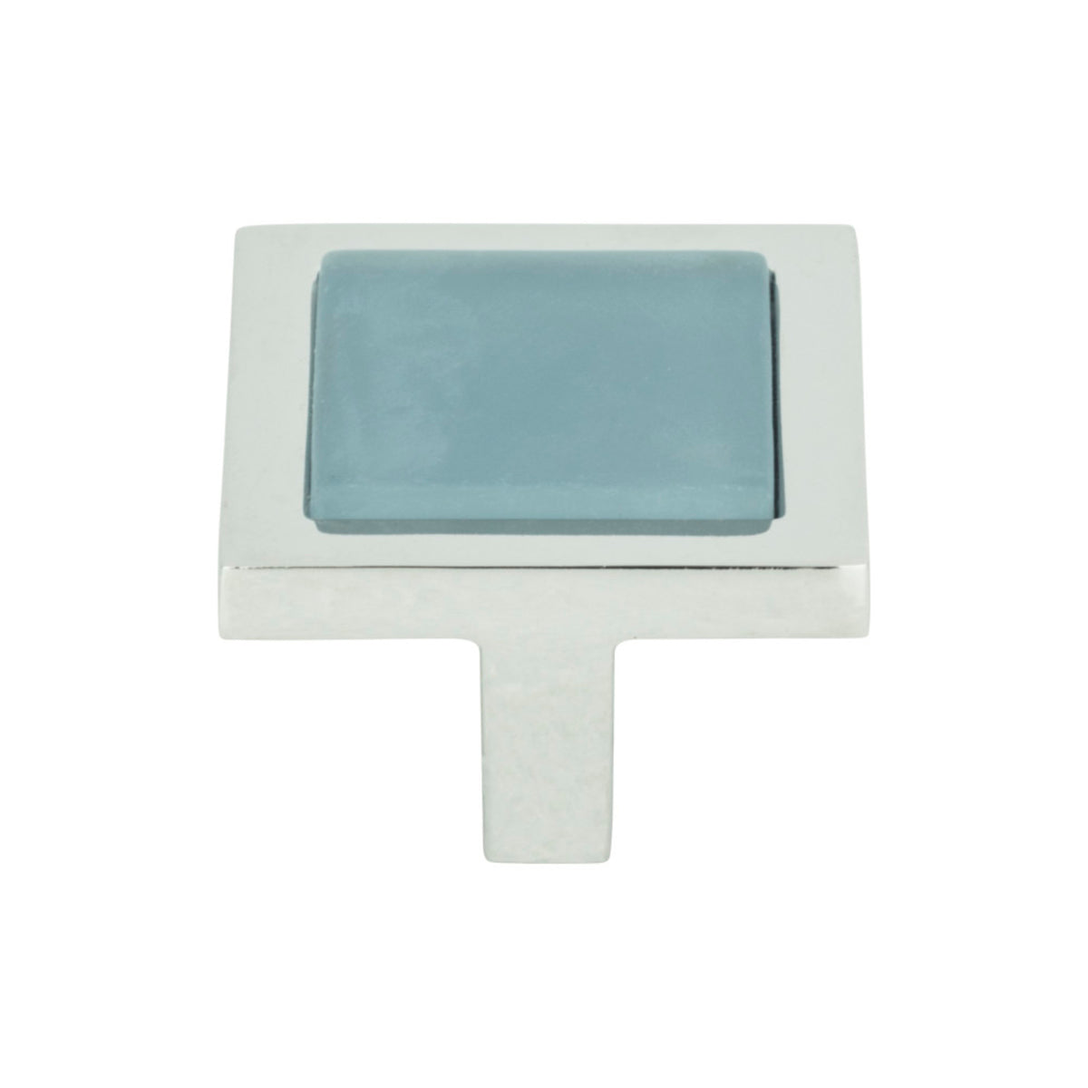 Atlas - Spa Blue Square Knobs Polished Chrome