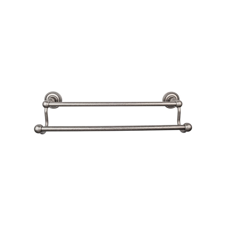 Top Knobs - Edwardian Bath Towel Bar Double - Rope Backplates 24" Antique Pewter