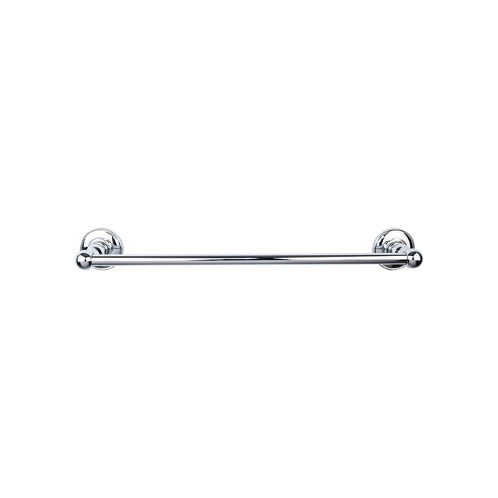 Top Knobs - Edwardian Bath Towel Bar Single - Plain Bplates 30" Polished Chrome