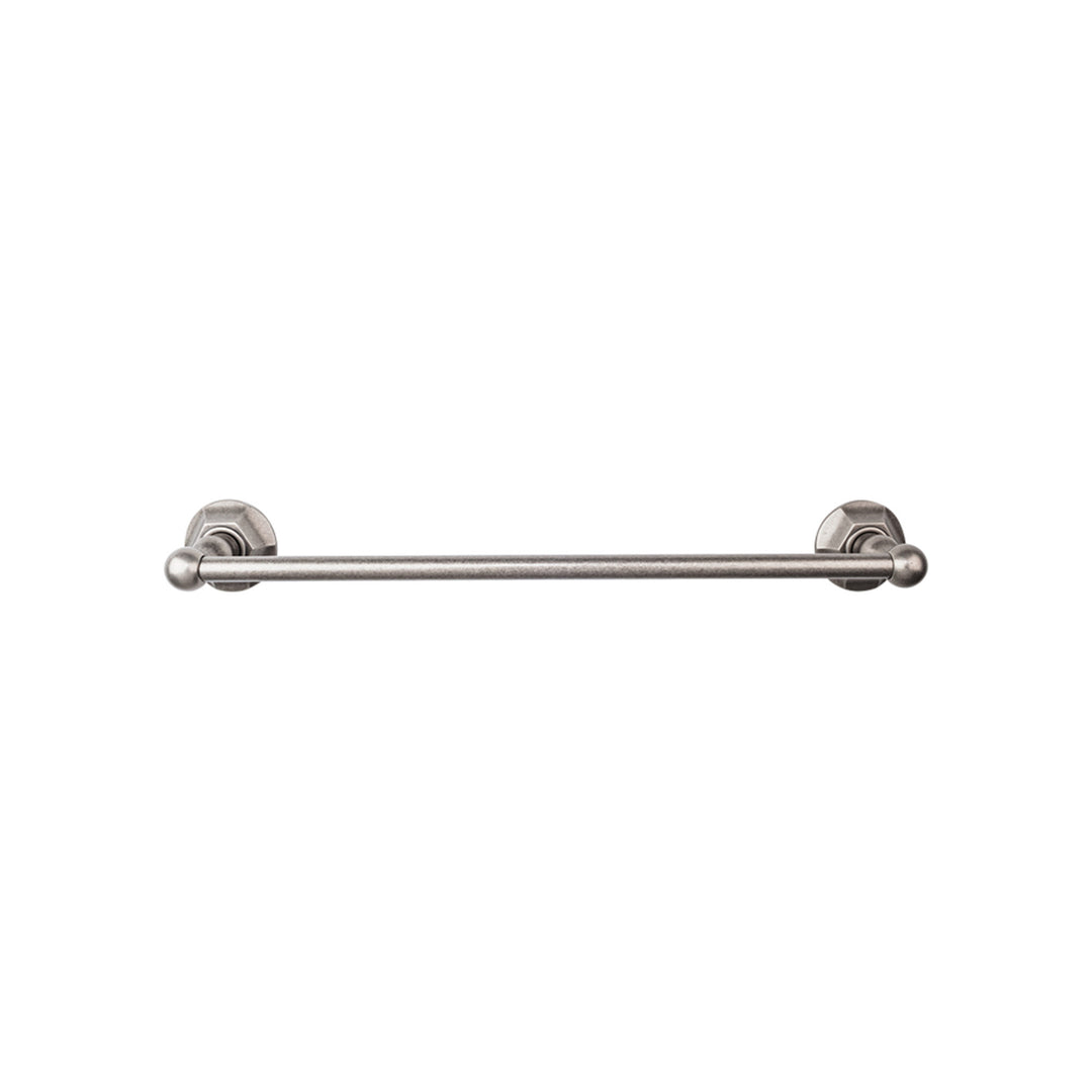 Top Knobs - Edwardian Bath Towel Bar Single - Hex Backplates 24" Antique Pewter