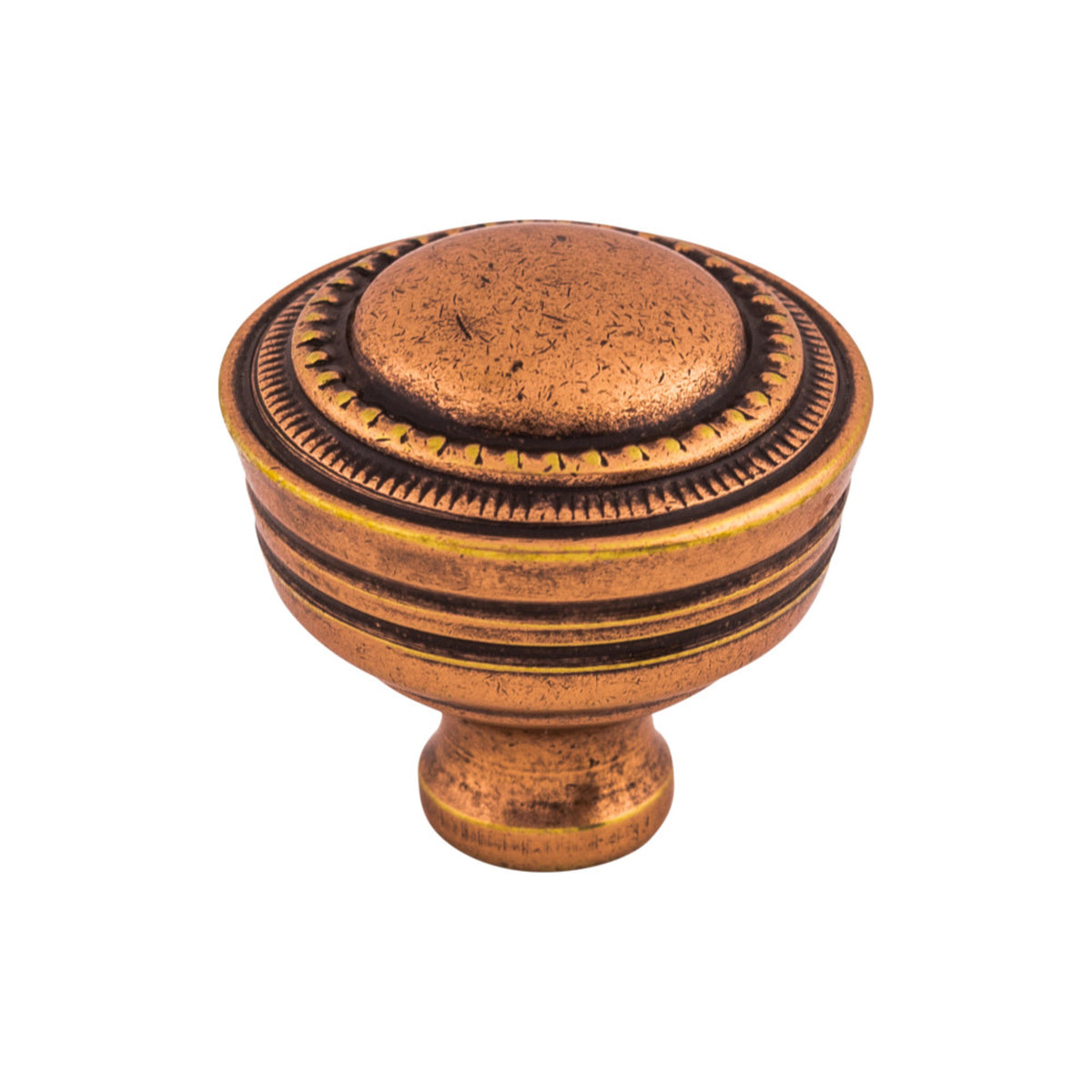 Top Knobs Contessa Round Knob in Old English Copper