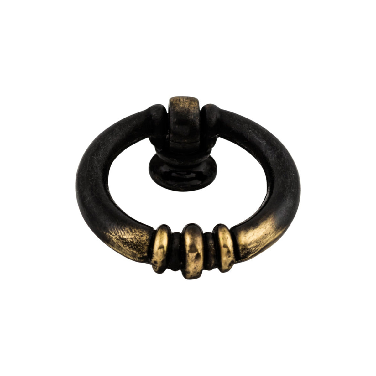 Top Knobs Newton Ring Round Knob in Dark Antique Brass