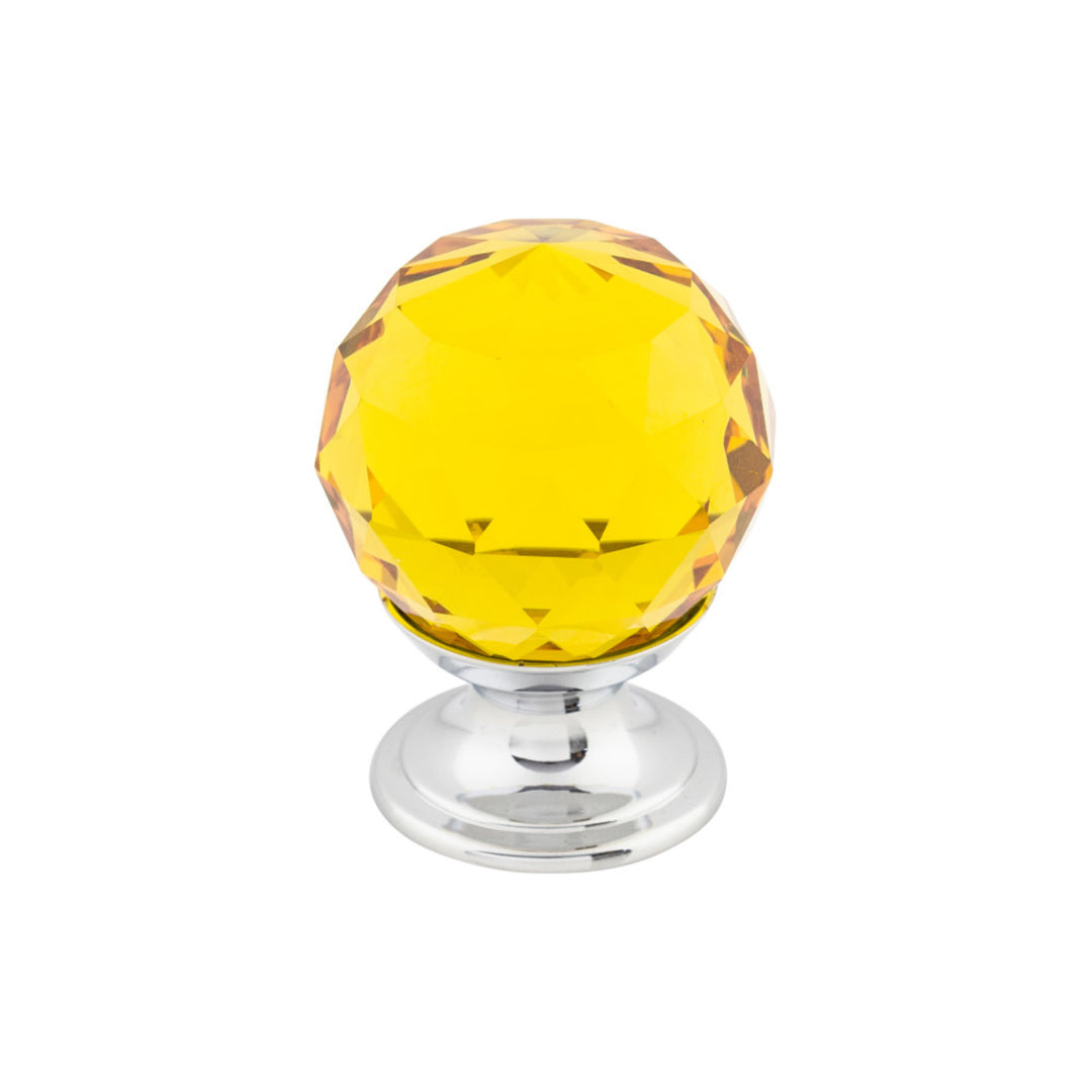 Top Knobs - Amber Crystal Round Knobs 1 1/8" Polished Chrome