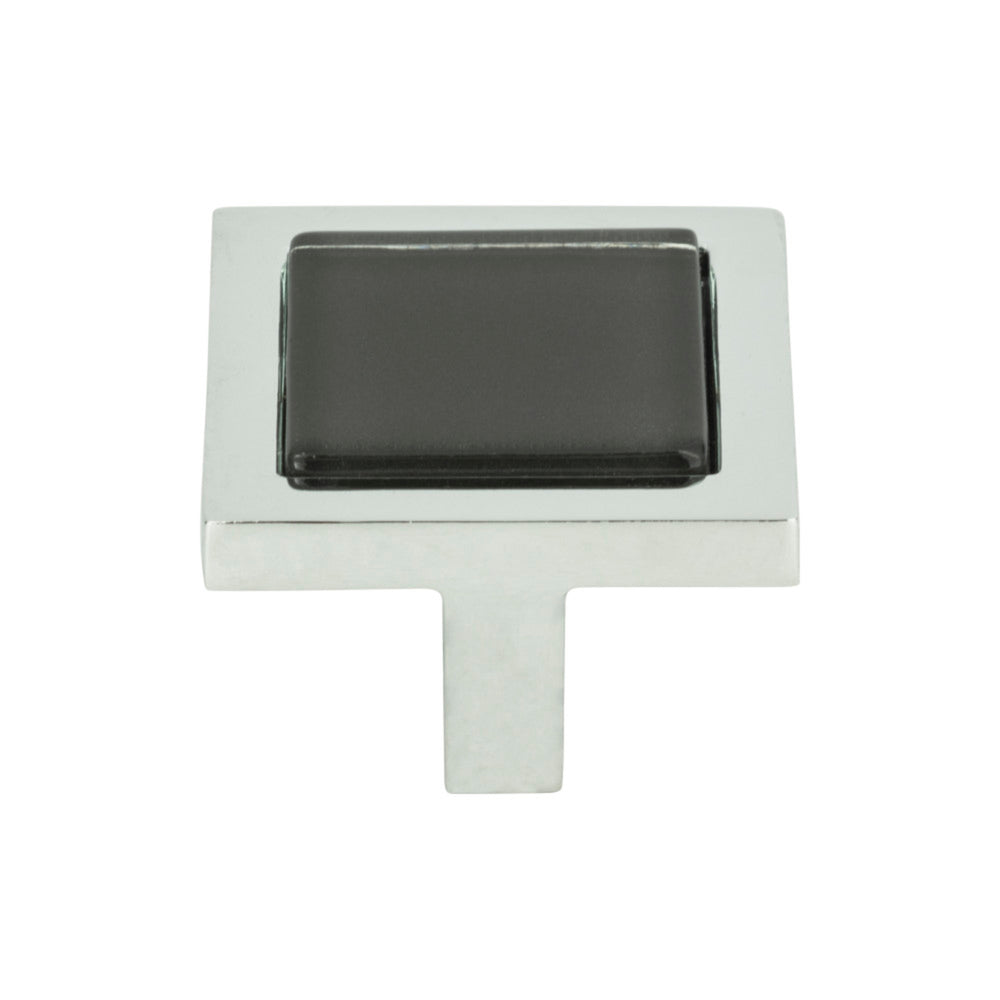 Atlas - Spa Black Square Knobs Polished Chrome