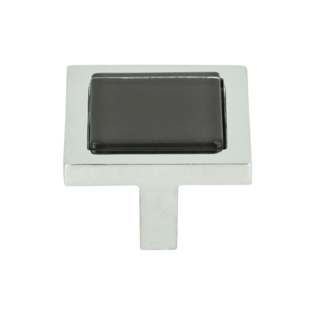 Atlas - Spa Black Square Knobs Polished Chrome