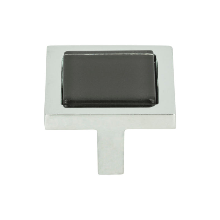 Atlas - Spa Black Square Knobs Polished Chrome