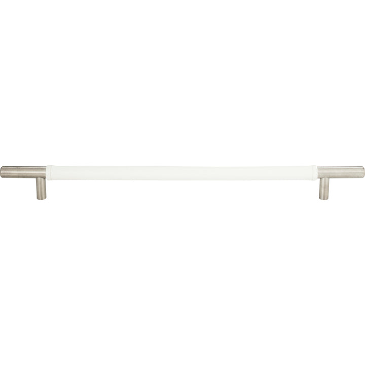 Atlas - Zanzibar White Leather Pulls 11 5/16" Brushed Nickel