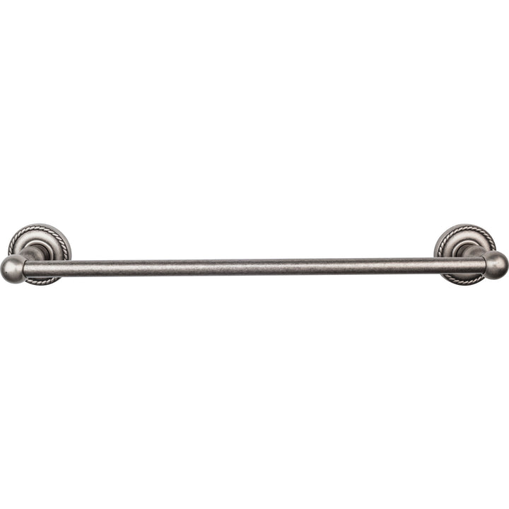Top Knobs - Edwardian Bath Towel Bar Single - Rope Backplates 18" Antique Pewter