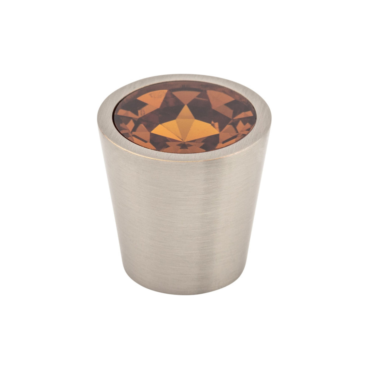 Top Knobs - Wine Crystal Center Round Knobs 1 1/16" Brushed Satin Nickel